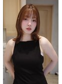 顔周りレイヤーカットくびれヘアミルクティーベージュカラー韓国