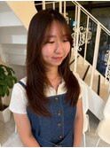 大分ミディアムロング顔周りレイヤーカット髪質改善カラー