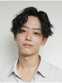 センターパート　メンズパーマ　大人　メンズ　高松