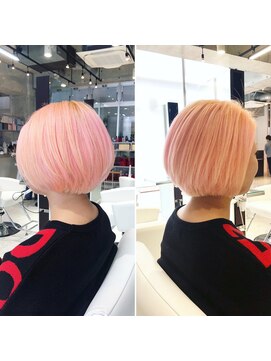 レンジシ オモテサンドウ(RENJISHI omotesando) クリアピンクのショートボブ！＜本橋寛道＞