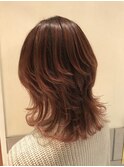 マッシュウルフ  赤グラデーションスタイル