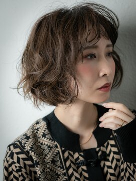 カバーヘア ブリス 志木南口駅前店(COVER HAIR bliss) ダークアッシュ抜け感くるくるふんわりカールw志木20代30代40代