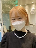 ピエドプールポッシュ(PiED DE POULE POCHE)&nbsp;ペールオレンジ×ミニボブ