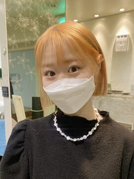 ピエドプールポッシュ(PiED DE POULE POCHE) ペールオレンジ×ミニボブ