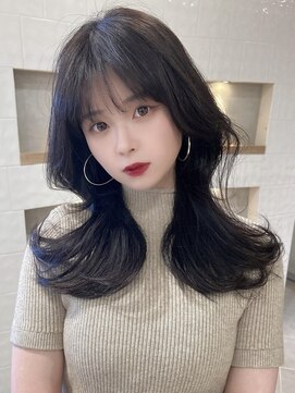 アリュウル 表参道(ALLURE) 憧れ韓国くびれヘア顔まわりカットレイヤーカットブルーブラック