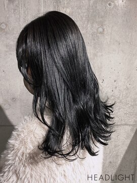 ソーエン ヘアー ブルーム 札幌駅前店(soen hair bloom by HEADLIGHT) ブルーブラック×レイヤーロング×外ハネ
