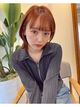 ロカ(roka) オレンジブラウン/暖色/ブリーチなしカラー/ボブレイヤー