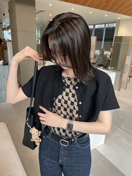 ローレンアオ(LOREN AO) デザインカラー/レイヤーカット/ウエットヘア/オリーブベージュ