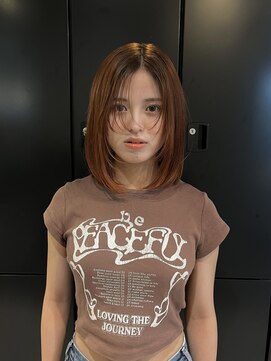 ラトリエ(L'Atelier) ミディアム/ナチュラルストレート/オレンジブラウン