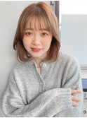 小顔 似合わせカット メルティーカラー ウェーブミディアム