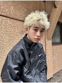 ブロンドスパイキーショート/イメチェン/抜きっぱなしブリーチ