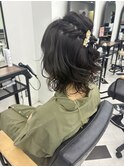 ミディアムハーフアップアレンジ　美由紀