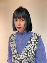 エルム 原宿 表参道(yelm)&nbsp;ミニボブ/フェイスフレーミング/アクアブルー