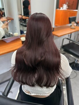 レブ 三条河原町(Reb,) ブリーチなしダブルカラーレイヤーカットミルクティーベージュ