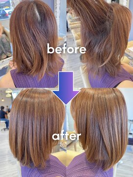 エムサロン(emu salon) 【before→after】大人女性/酸性ストレート/艶髪