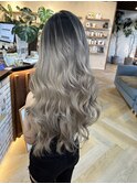 透明感◎シルバーロング×バレイヤージュカラー