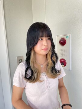 ヘアサロン ガリカ 表参道(hair salon Gallica) 【ブリーチカラー】黒髪×ベージュ裾カラー