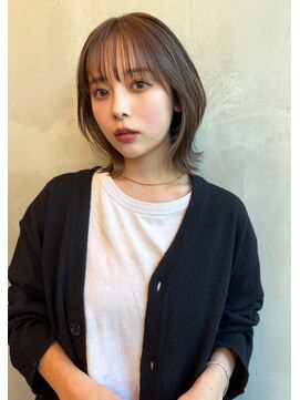 マルフェ 天王寺(marfe) 【marfe】イヤリングカラー＿インナーカラー＿切っぱなしボブ