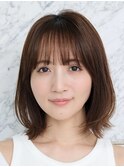表参道酸性ストレート外ハネボブ髪質改善アッシュグレー30代