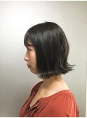 アッシュグレー×外ハネBOB