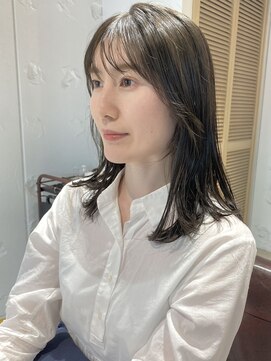 コフィー バイ メルト 吉祥寺(cofy by melt) 【中澤彩乃】シースルーバングレイヤーカットオリーブベージュ