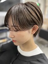 エイチエムヘアー 船橋店(H M hair) 大人可愛い20代30代小顔前下がりショートボブ丸みショート耳かけ