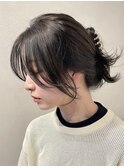 顔まわりカット　顔まわり　結べるボブ