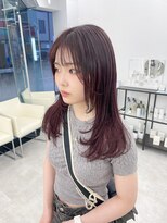 ブラウン(Brown)&nbsp;ロングレイヤー×カシスレッド