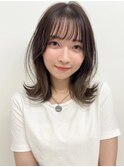 外ハネボブ シースルーバング チョコレートカラー
