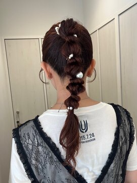 ガーデンヨコハマ(GARDEN YOKOHAMA) ヘアアレンジポニーテールお呼ばれヘアポコポコアレンジ