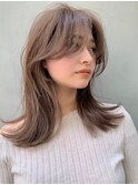黒髪ボブルフネビージュ小顔ワンレン