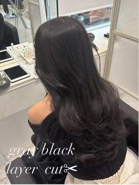 マーシュ 梅田(marshu) 【吉岡Style】韓国ヘア/レイヤー多め/暗髪grayblack