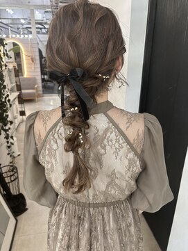 ジゼル 博多(GiseL) 【実】結婚式ヘアセット編みおろしパーティーヘア セット
