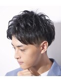 爽やか王道アップバンクニュアンスパーマツーブロックショート