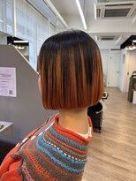 ジエクト ヴィシア(The Ect VIXIA) ボブデザインカラー オレンジ インナーカラー 切りっぱなし