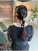 美髪ヘアセット×金箔×編みおろし