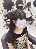編み込みハーフツイン