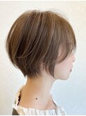丸みショートボブ顔周りカットレイヤーカット髪質改善縮毛矯正