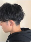 ツーブロックマッシュ×ラフな無造作ニュアンスパーマ
