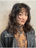 顔まわりウルフカット