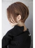 大人可愛い20代30代40代黒髪前下がりショートボブ丸みショート◎