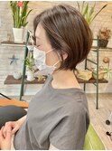 【ショートボブ】耳掛けすそ軽め