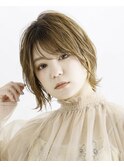10代学割U24シースルーバングイヤリングカラー外ハネミディアム