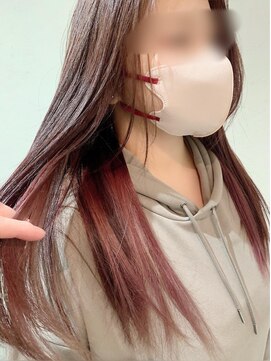 スーリール 博多店(Sourire) インナーカラー×赤