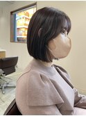 ぱつっとボブ×ピンクラベンダー