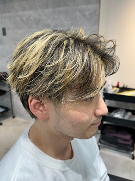 ルイス(L'wis) メンズハイライト/韓国マッシュ/フェザーショート/波打ちパーマ