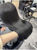 ブリーチなし透明感ブルーグレージュブルーブラック暗髪 忠願寺