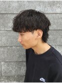 マッシュショートウルフ波巻きスパイラルパーマ