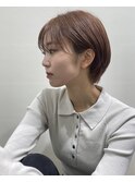 前髪あり耳掛け丸みくびれショートボブ20代30代40代50代60代
