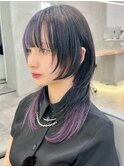 ウルフ×インナーカラーボブウルフウルフカット